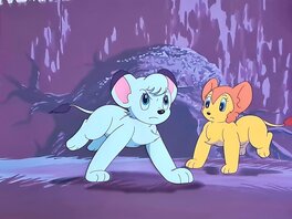 Leo roi de la jungle, Leo  et son amie, cellulo de production original Leo roi de la jungle, Leo  et son amie, cellulo de production original