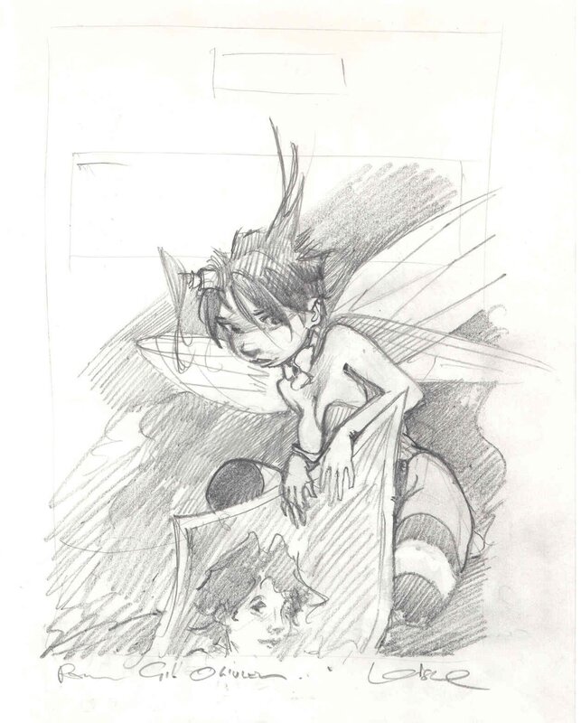 Loisel Peter Pan crayonné clochette - Original Illustration