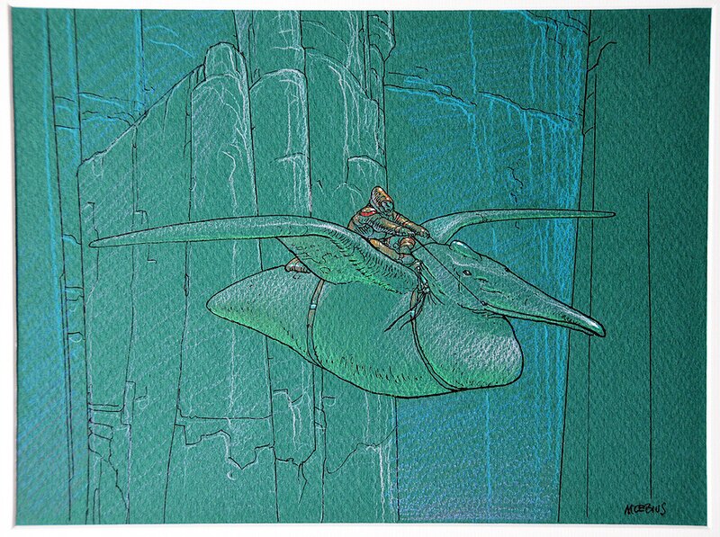 Arzak...vert par Moebius - Illustration originale