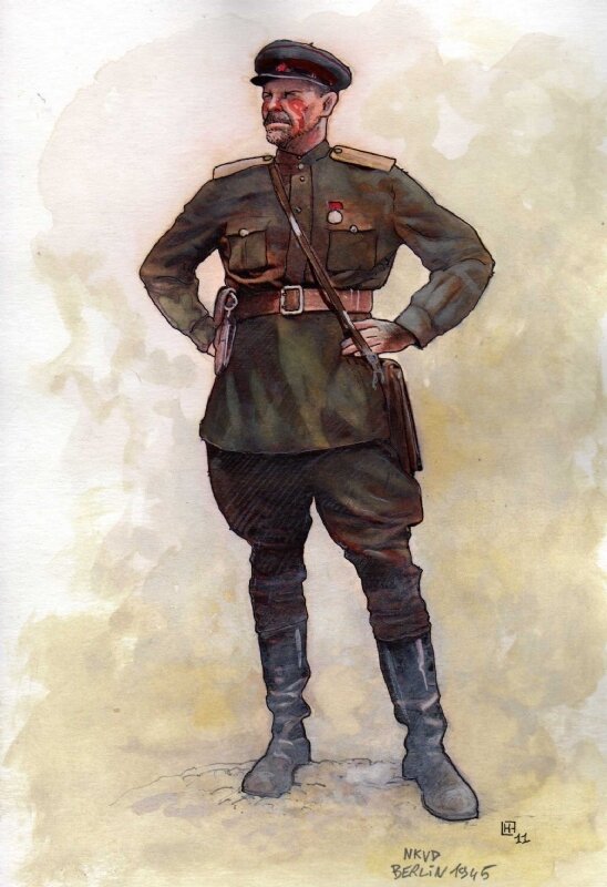 Fabrice Le Hénanff, Officier du NKVD, Berlin 1945 - Original Illustration