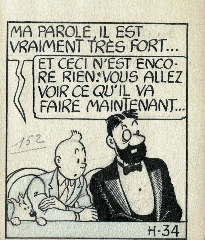 Hergé, Tintin Les 7 Boules de Cristal - Planche originale
