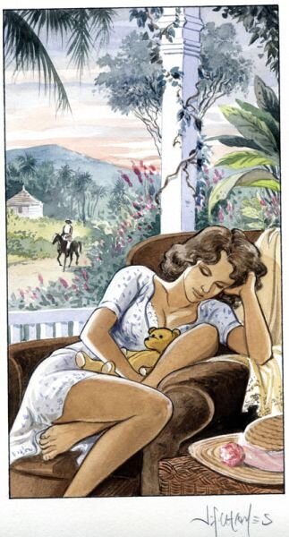 Femme endormie by Jean-François Charles - Original Illustration