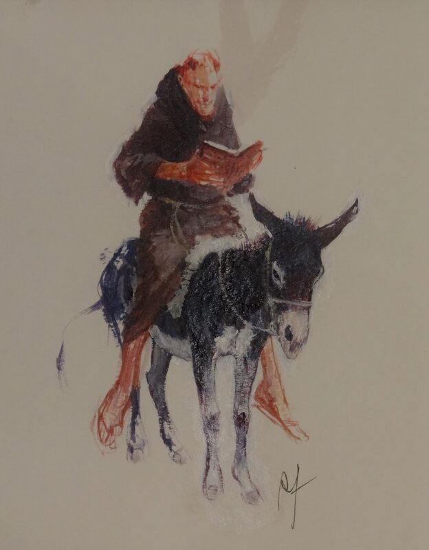 Donkey Ride by René Follet - Original Illustration