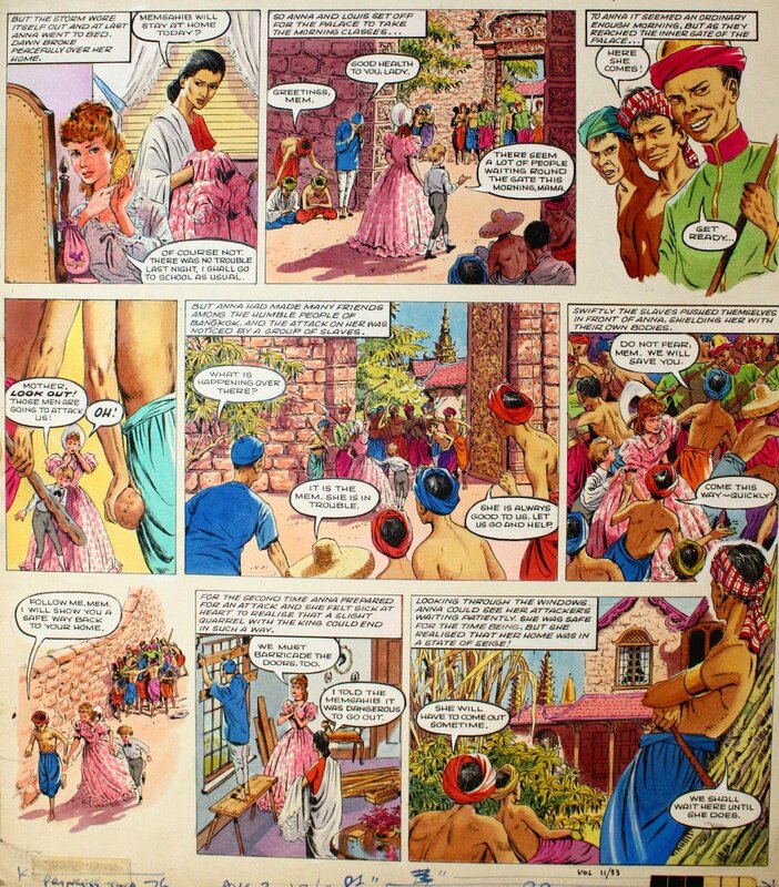 Dudley Pout, Anna et le roi (The king and I) - Girl volume 11 (années 60), réutilisé dans le numéro 76 de Princess Tina - Planche originale