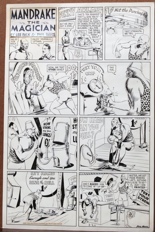 Lee Falk, Phil Davis, Lothar fait la foire !! planche sunday 20 Août 1939 ... - Comic Strip