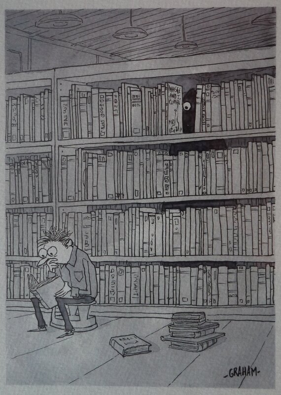 Graham Annable, Late night at the Library - Illustration originale