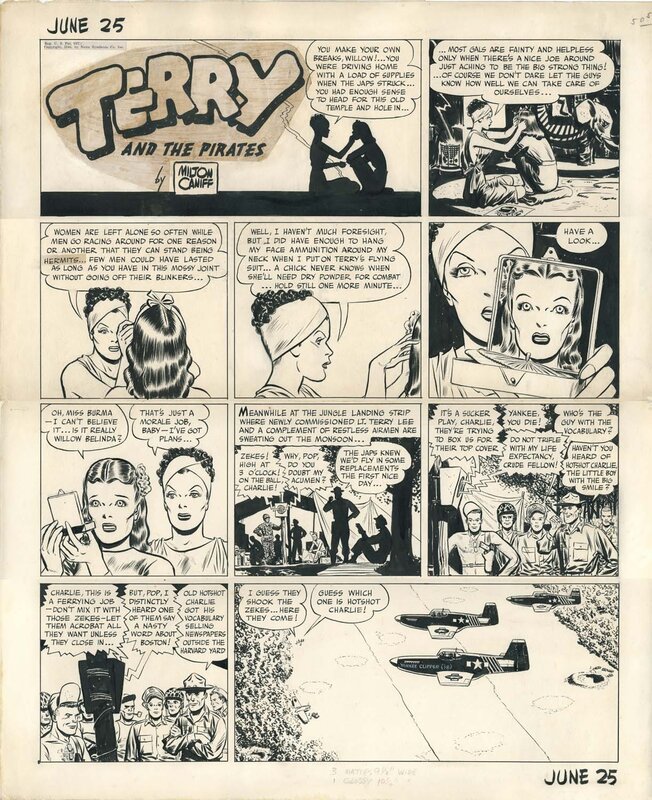 Milton Caniff, Terry & The Pirates (Sunday strip June 25, 1944) - Planche originale