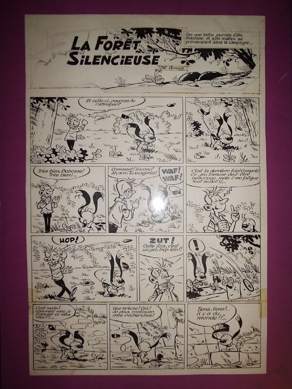 Marcel Remacle, Bobosse, « La Forêt silencieuse », planche d'incipit, 1959. - Comic Strip