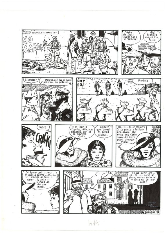 Vittorio Giardino, The Death of Corto Maltese - Planche originale Vittorio Giardino, The Death of Corto Maltese - Planche originale