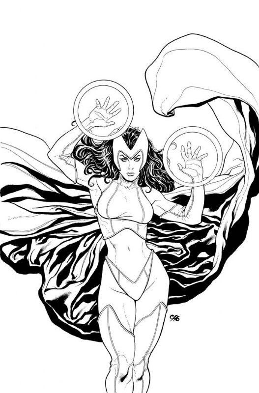 Red witch cover by Frank Cho - Original Illustration