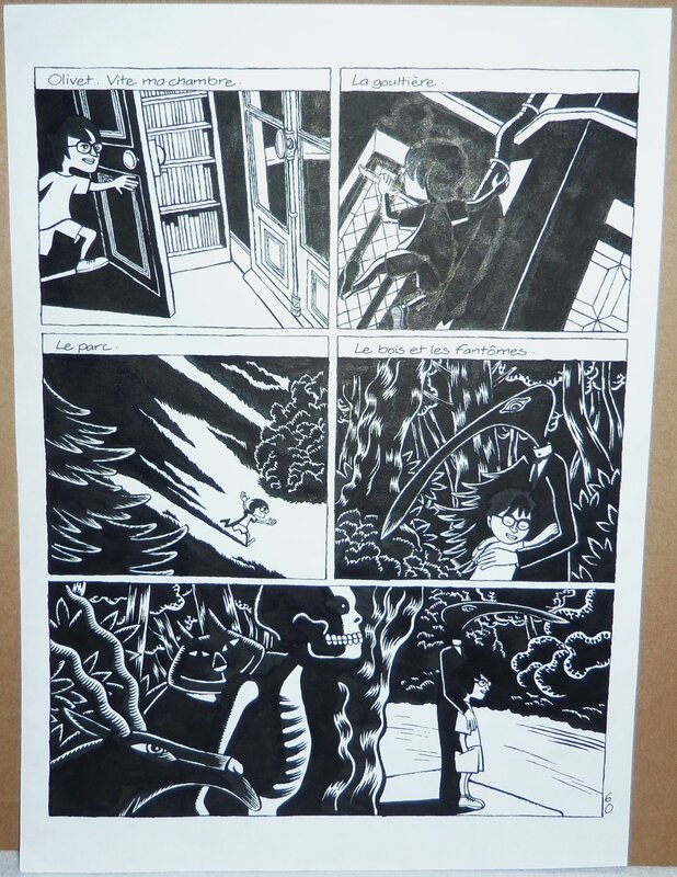 David B., L'ange de la nuit me réconforte et me nourrit de sa poésie... - Planche originale David B., L'ange de la nuit me réconforte et me nourrit de sa poésie... - Planche originale