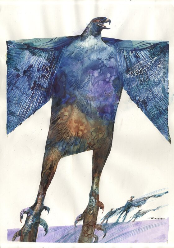 Hraswelg ou Aigle par Sergio Toppi - Illustration originale