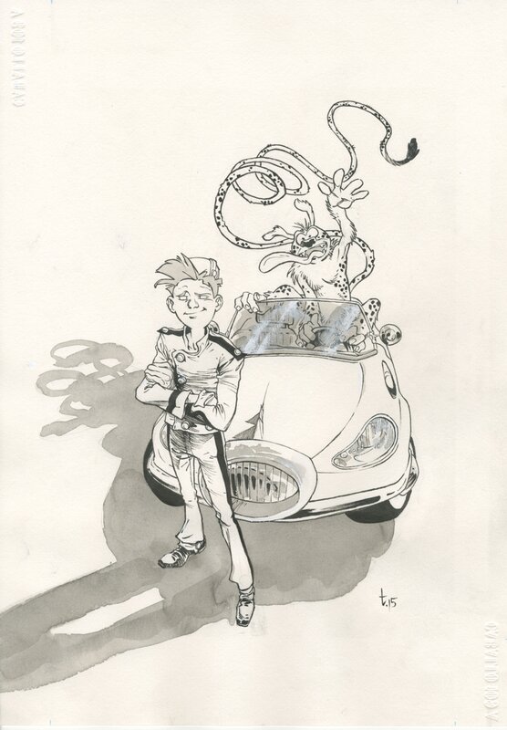 Tirso, Spirou & Marsupilami - Illustration originale