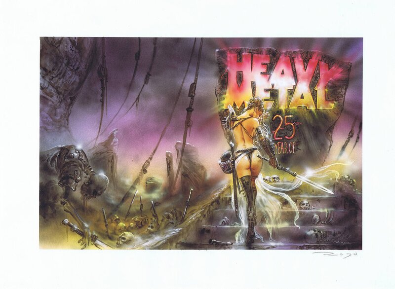 Heavy Metal 25th Anniversary Prelim by Luis Royo - Original Illustration Heavy Metal 25th Anniversary Prelim by Luis Royo - Original Illustration