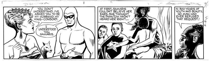 Bill Lignante, Lee Falk, The Phantom partial Sunday Page 08.04.1962 - Planche originale Bill Lignante, Lee Falk, The Phantom partial Sunday Page 08.04.1962 - Planche originale