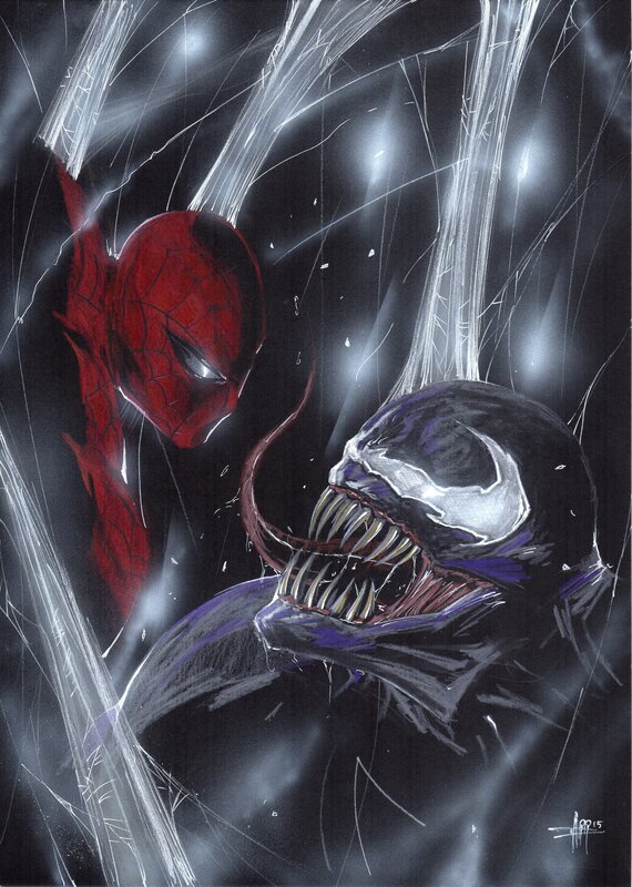 Spider man VS Venom by Anthony Darr - Original Illustration