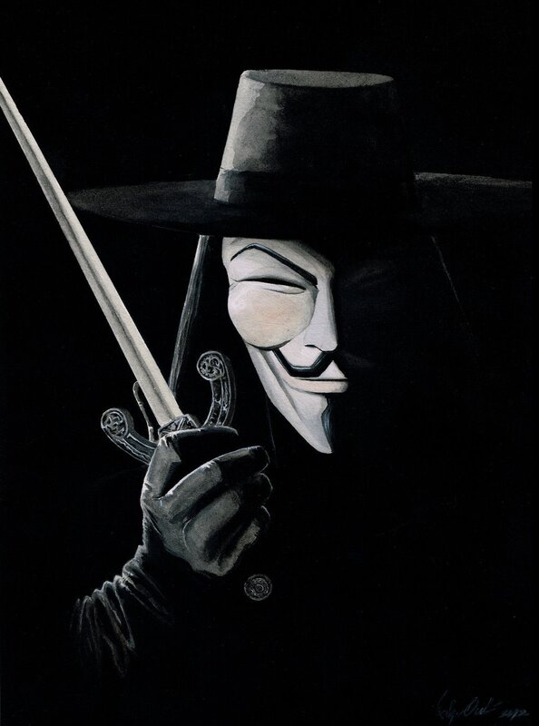 V pour Vendetta by Filipe Baratta - Original Illustration
