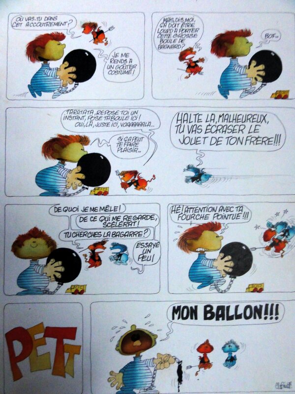 Mon ballon.... by Binet - Original Illustration