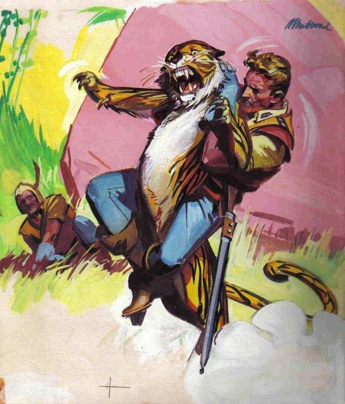 João Mottini, Patoruzito n° 831, « Flash Gordon / La Tête du Tigre », 1961 - Illustration originale