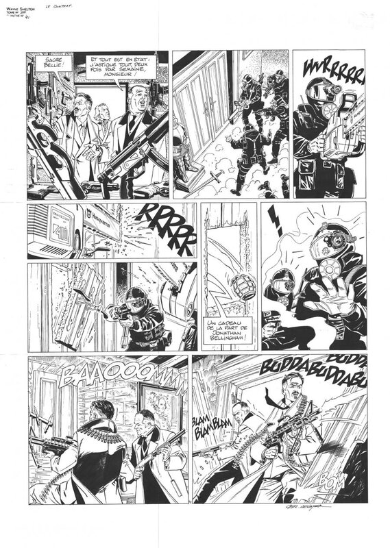 Christian Denayer, Jean Van Hamme, Thierry Cailleteau, Wayne Shelton, Le Contrat, planche originale 41 - Comic Strip