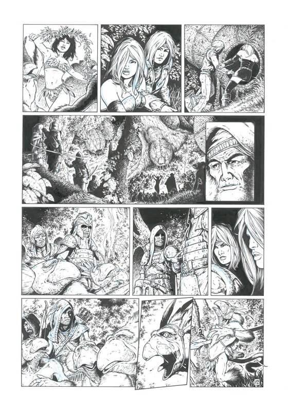 Philippe Pellet, Les Forêts d'Opale T5 (Onze racines) - Encrage planche n°12 - Comic Strip