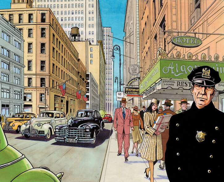 New York 1945 by Philippe Chapelle - Original Illustration