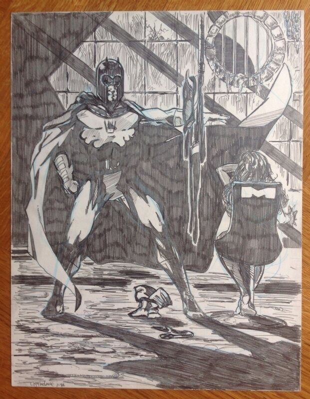Perils of Pryde - Portfolio Plate artwork (Magneto),Todd McFarlane - Illustration originale Perils of Pryde - Portfolio Plate artwork (Magneto),Todd McFarlane - Illustration originale