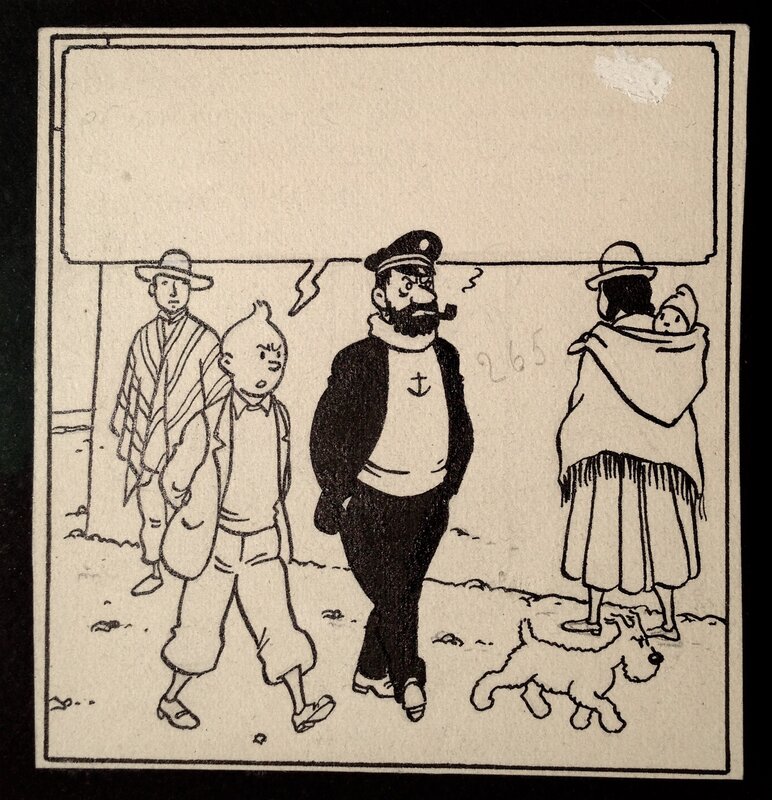 Hergé Tintin et le Temple du Soleil Case et Bandeau Titre - Comic Strip