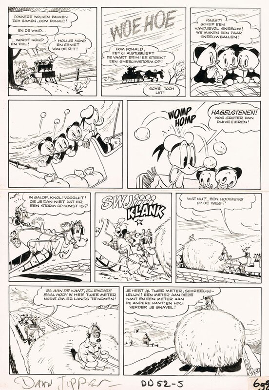 Daan Jippes recreation Carl Barks 1945 page - Planche originale