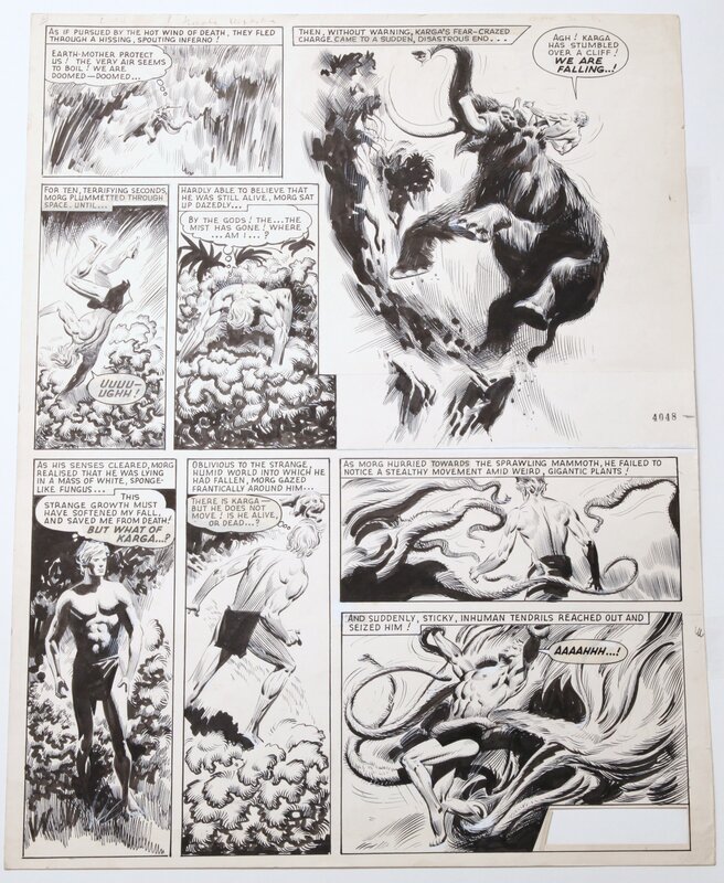 Harry Bishop, Journey of the Edge of the world - poil au mamouth ! Loin 1964 ... - Planche originale Harry Bishop, Journey of the Edge of the world - poil au mamouth ! Loin 1964 ... - Planche originale