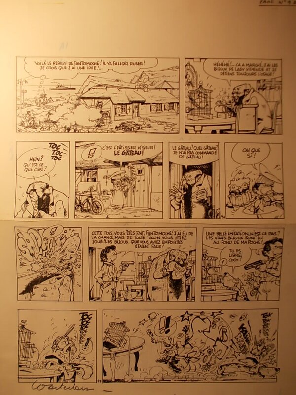 Marc Wasterlain, Le Docteur Poche, « Le Pivert Jaune pâle », planche 9, 1977. - Comic Strip