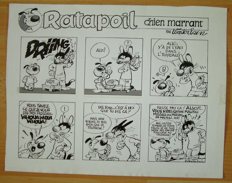 Marc Wasterlain, Ratapoil, planche 0, 1989. - Planche originale