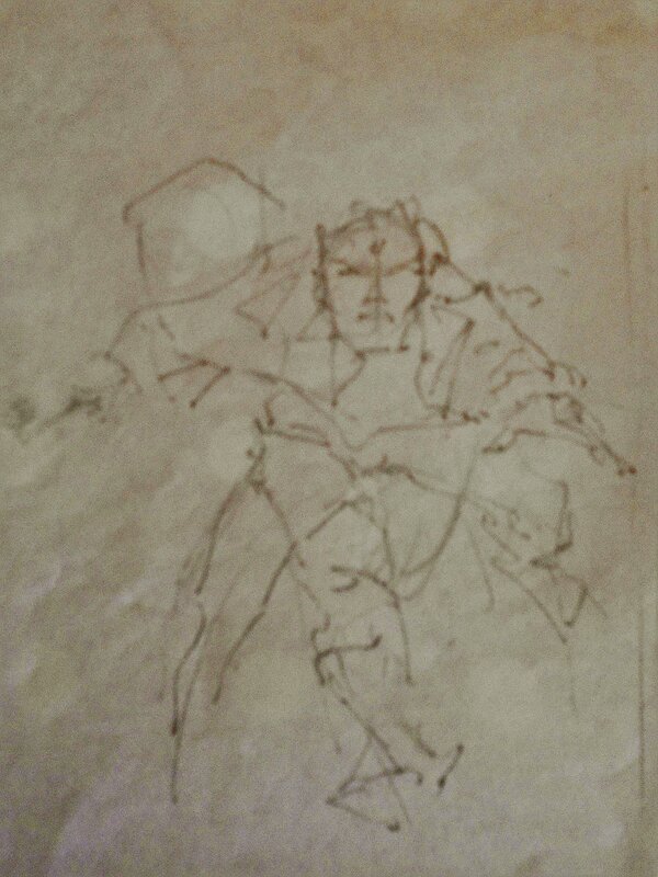 Hermann, Crayonné homme en mouvement - Original art