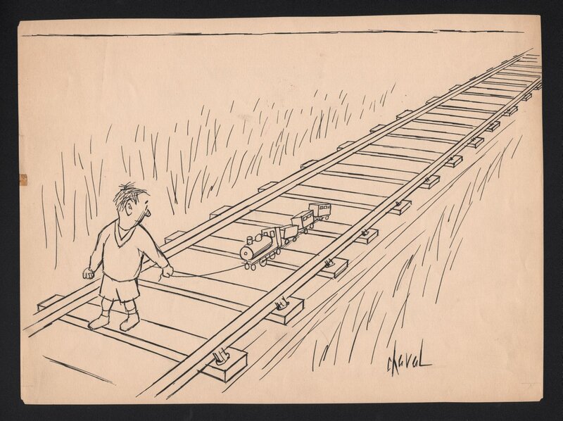 Train par Chaval - Illustration originale