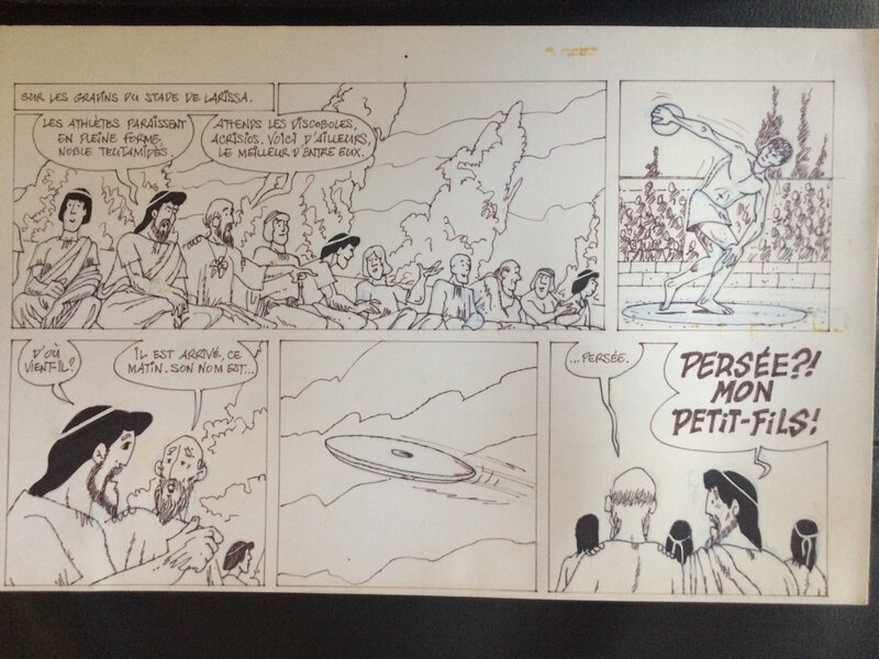 Georges Grammat, Demi page de mythologie par les bulles - Comic Strip