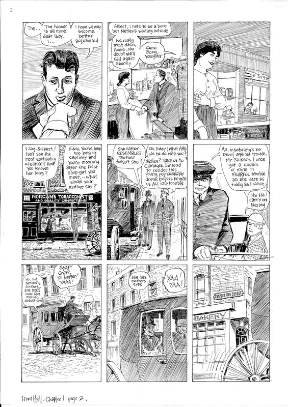 Eddie Campbell, Alan Moore, From Hell Ch.1, page 2 - Planche originale