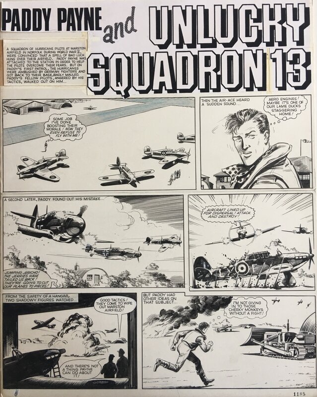 En vente - Peter Sarson, Paddy Payne and Unlucky Squadron 13 - Planche originale