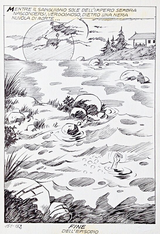 Alberto Del Mestre, L'agonia del leone - La Schiava 29, planche de fin (Série jaune n°134) - Comic Strip
