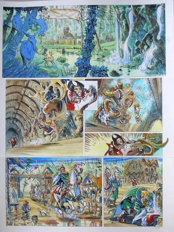 Tiburce Oger, Les chevaliers d'émeraude - Planche originale