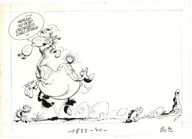 Monstre Franquin - Spirou 1832 - Illustration originale