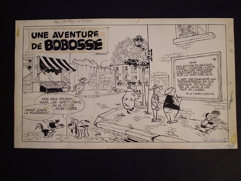 Marcel Remacle, Bobosse, planche d'incipit, 1956. - Comic Strip
