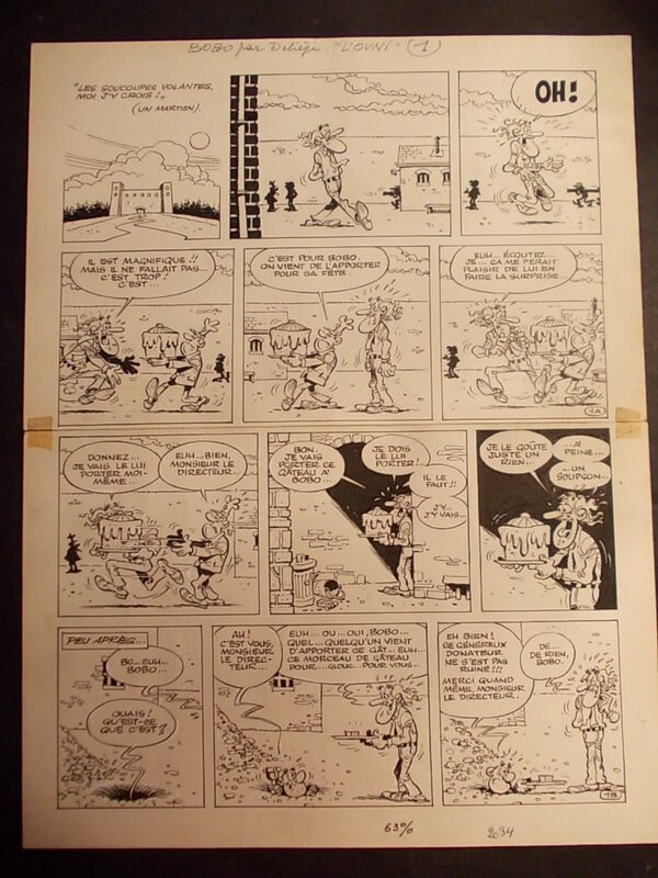 Paul Deliège, Bobo, « L’Ovni », planche 1, 1977. - Comic Strip