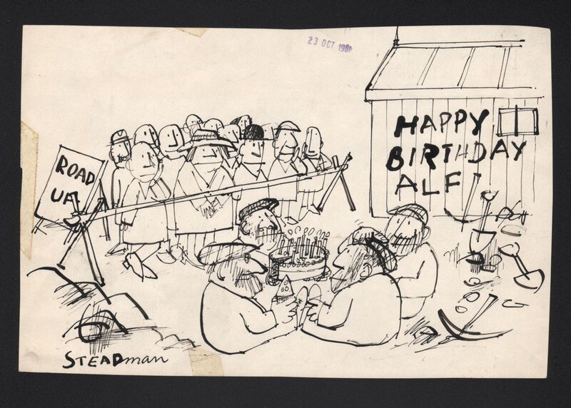 Happy Birthday Alf par Ralph Steadman - Illustration originale
