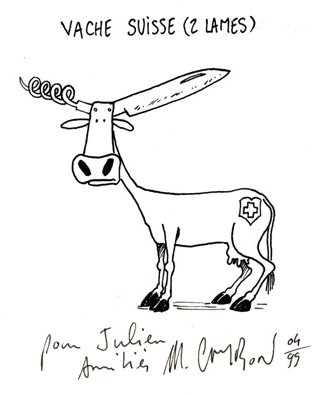Vache Suisse by Michel Cambon - Original Illustration