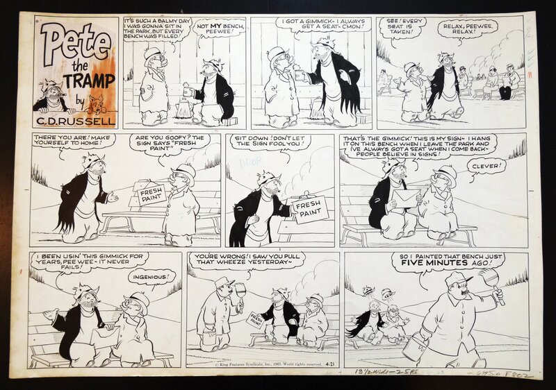 Clarence D. Russell, Pete the tramp (Le Père Lacloche) - Comic Strip