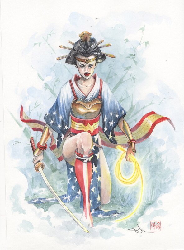 Carita Lupattelli, Wonder Woman by Carita Lupatelli - Illustration originale