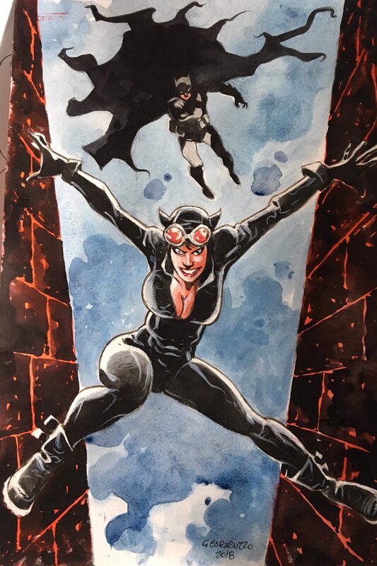 Giancarlo Caracuzzo Catwoman - Illustration originale