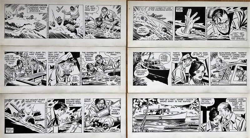John Prentice, Rip Kirby - strips du 13 au 18 juillet 1987 - Planche originale