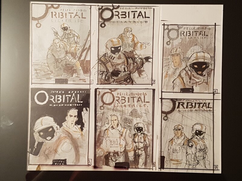 Serge Pellé, Recherches pour la couverture du premier album d'Orbital; CICATRICES - Original art