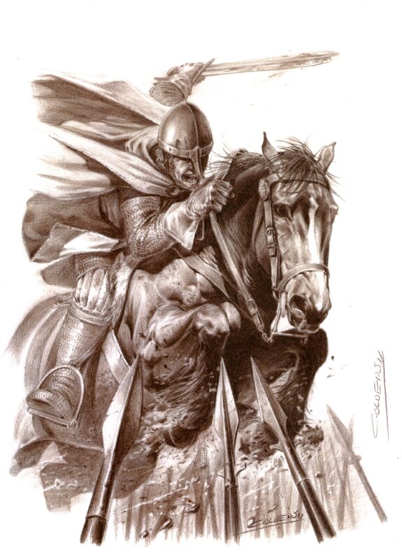 Cavalier chargeant by Jaime Caldéron - Original Illustration